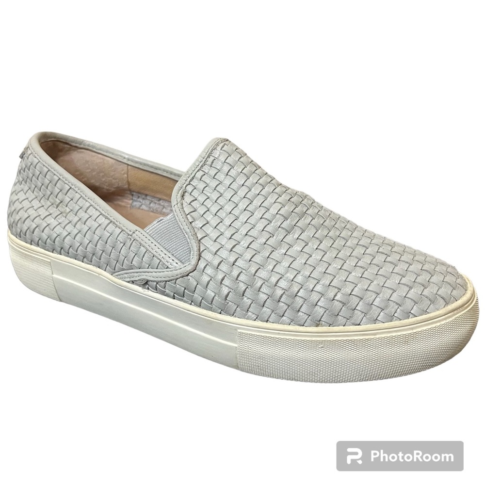 J Slides Justine Basket Weave Leather Slip On Sneakers